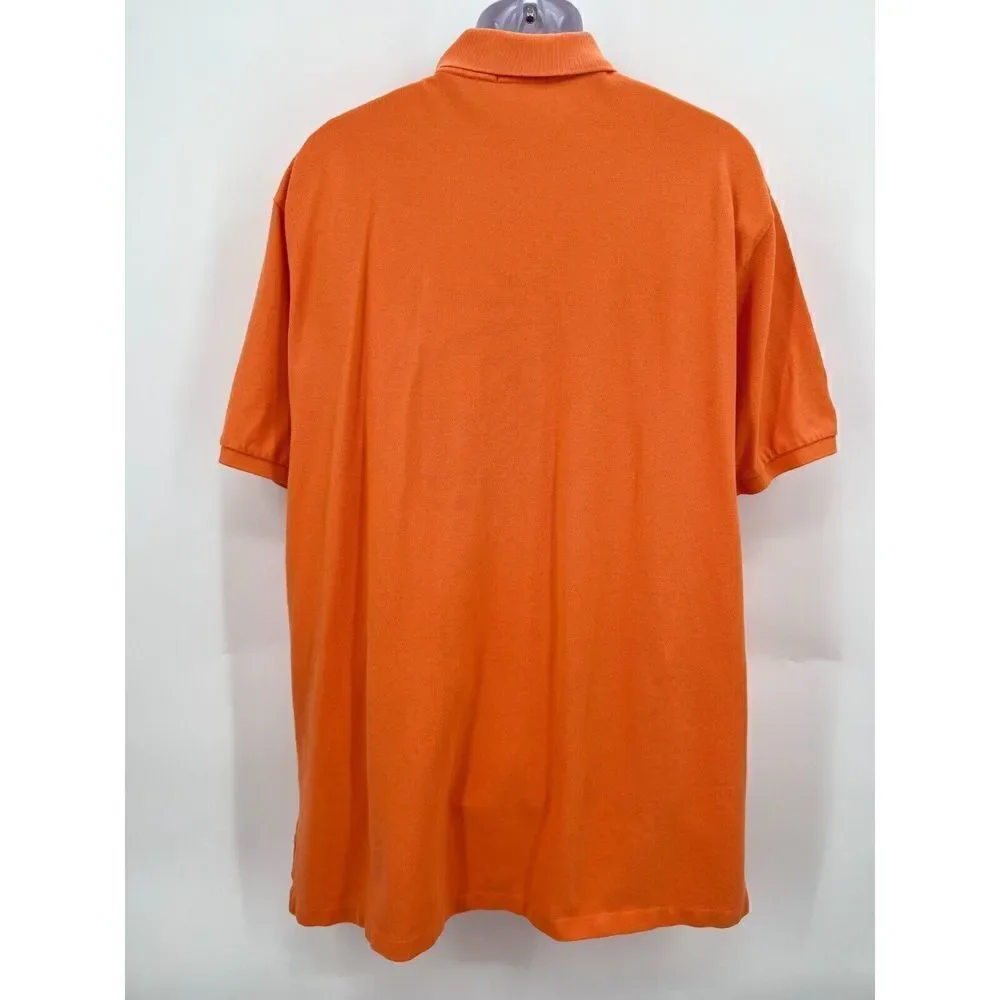 Polo Ralph Lauren Mens Shirt XLT Orange Blue Big Pony Rugby Button